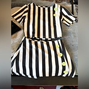 Sourpuss 2 piece striped set size Small